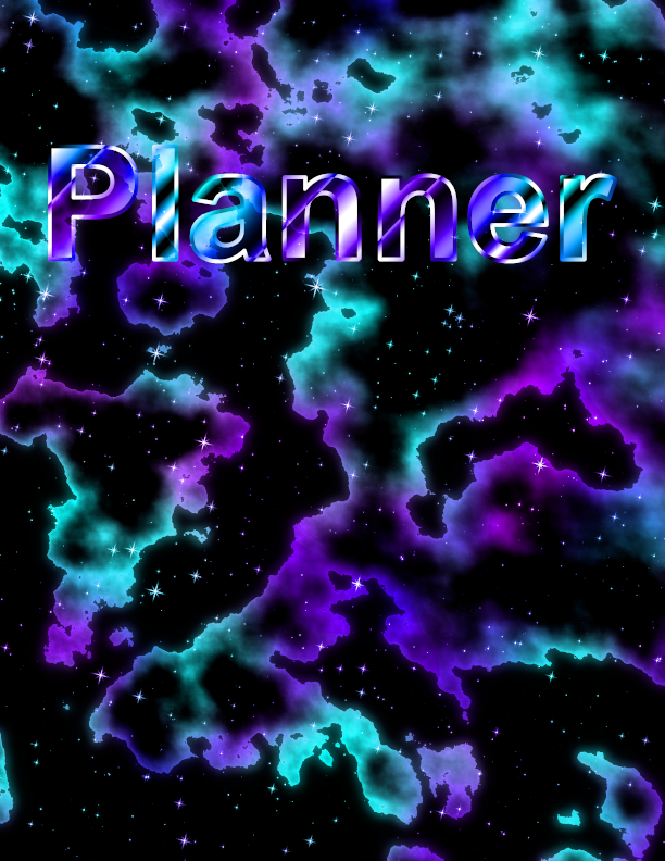 Colorful Space Themed Planner