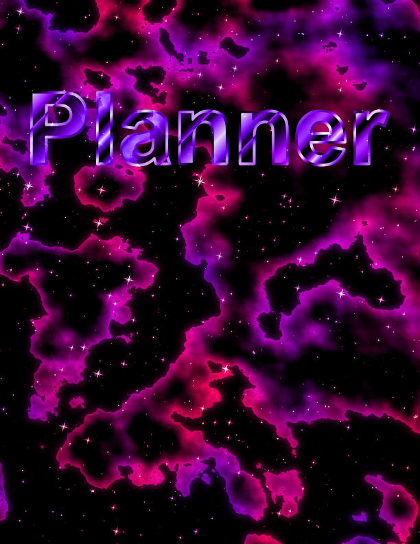 Pink Space Themed Planner