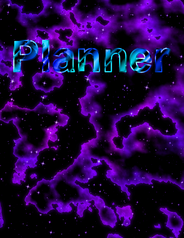 Purple Space Themed Planner