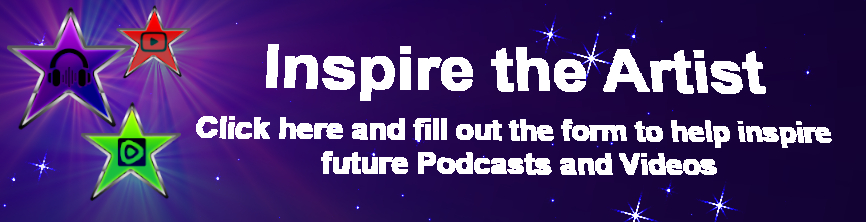 picture inviting people to click and fillout the form to help inspire the artist's future podcast episodes and videos