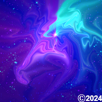 Purple and Blue Stellar Flare Horse